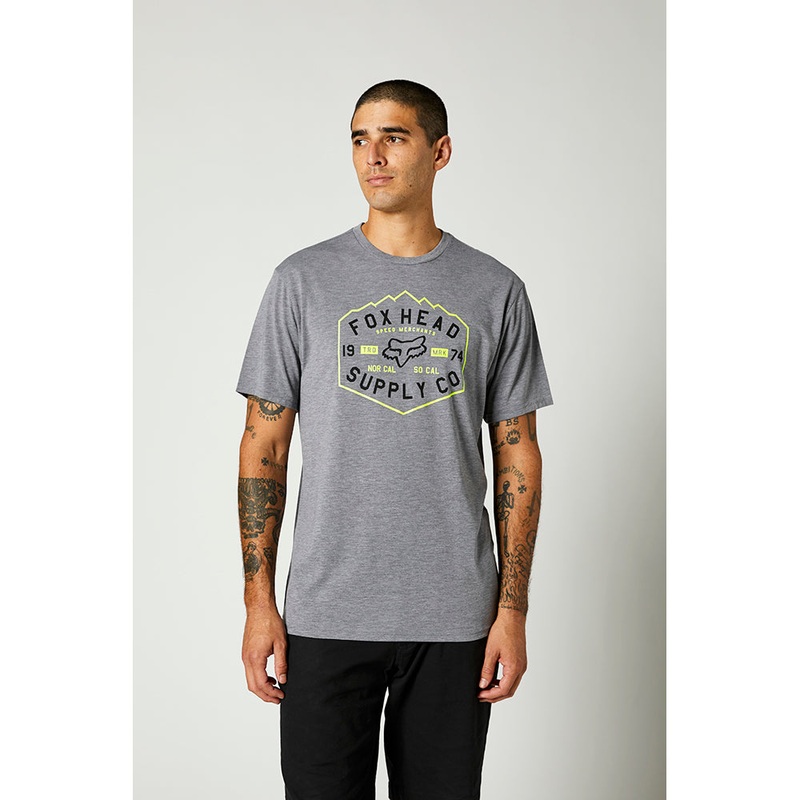 FOX BACKBONE SS TECH TEE [HEATHER GRAPHITE]